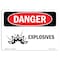 Signmission OSHA Danger Sign, 7" Height, 10" Width, Rigid Plastic, Explosives, Landscape, L-1212 OS-DS-P-710-L-1212 - alternate 1